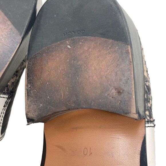 Coach Devin Leather and Snake Print Booties Womens 10B White - Picture 5 of 12